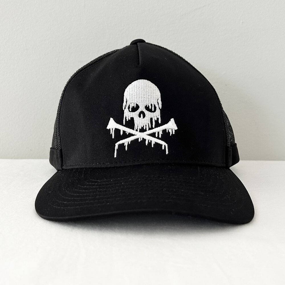 G/FORE Dripping Skull & Tees Cap Black Hat Adjustable Snapback Mesh One Size